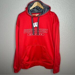 Wisconsin Badgers Red Pullover‎ Hoodie Sweatshirt Large